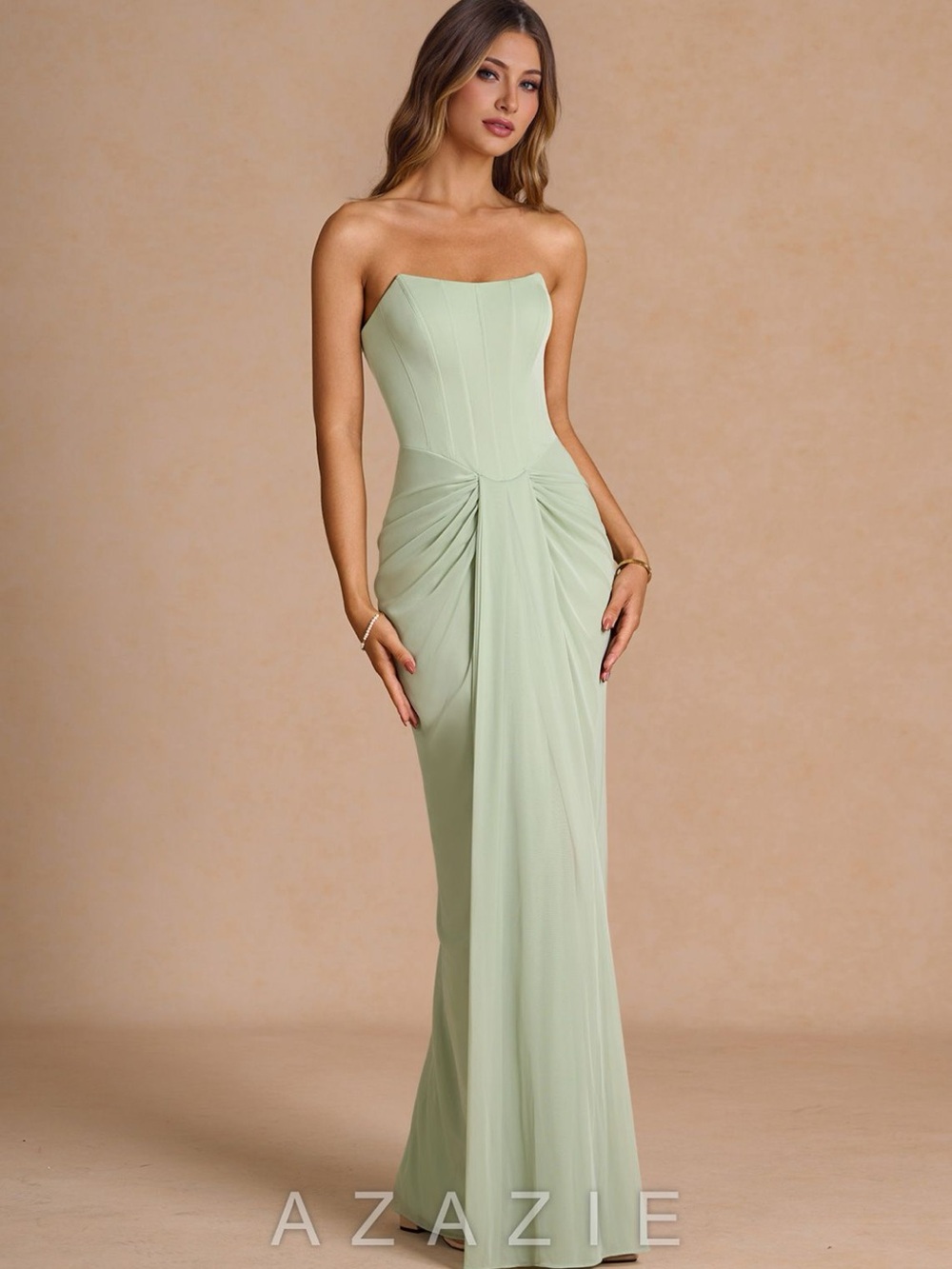 Azazie Sage Strapless Column Dress